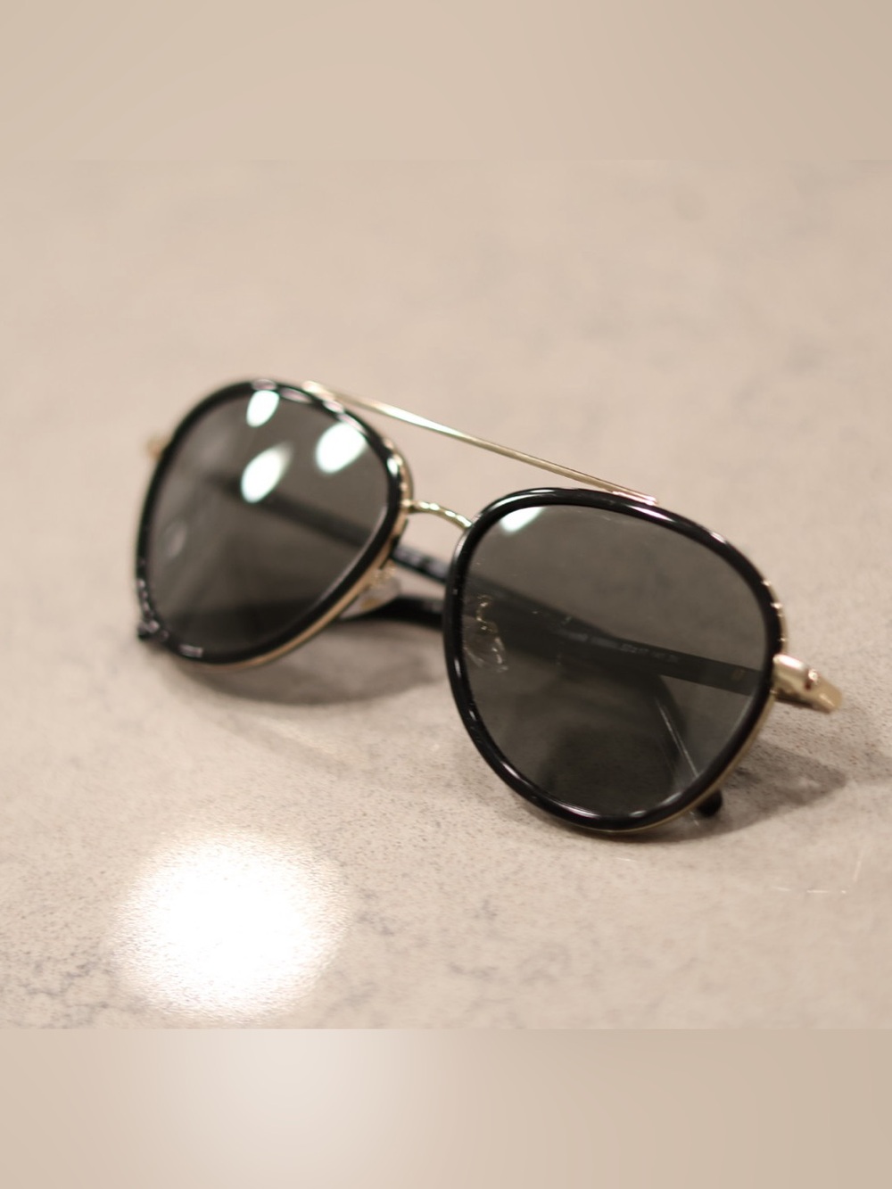 Tory Burch TY6089 33056V Black Gold Aviator Sunglasses 57-17